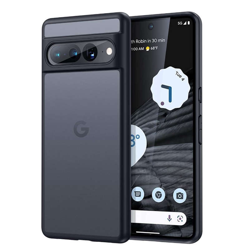 GOOGLE PIXEL 7 PRO PREMIUM SLIM TRANSLUCENT BUMPER CASE MATTE BLACK