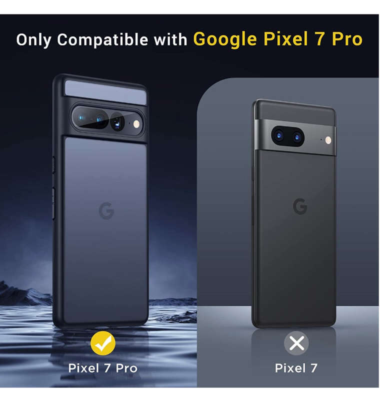 GOOGLE PIXEL 7 PRO PREMIUM SLIM TRANSLUCENT BUMPER CASE MATTE BLACK