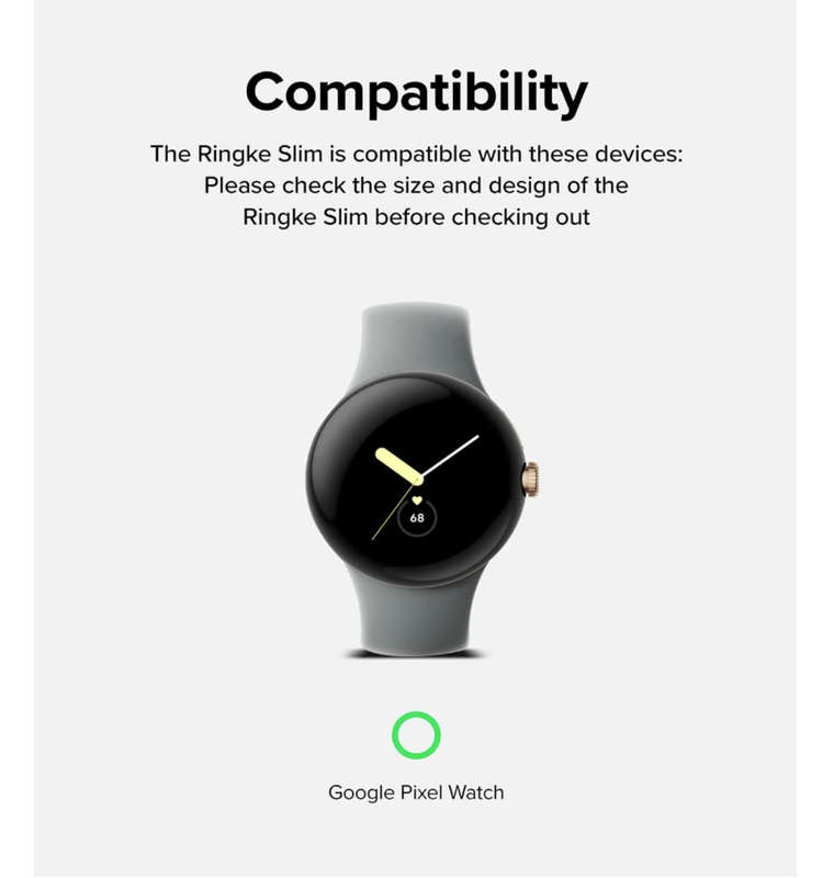 GOOGLE PIXEL WATCH PREMIUM SLIM PROTECTIVE CASE BLACK/CLEAR 2PK | RINGE