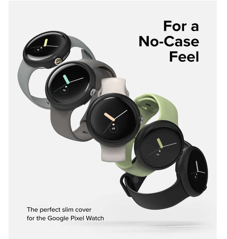 GOOGLE PIXEL WATCH PREMIUM SLIM PROTECTIVE CASE BLACK/CLEAR 2PK | RINGE