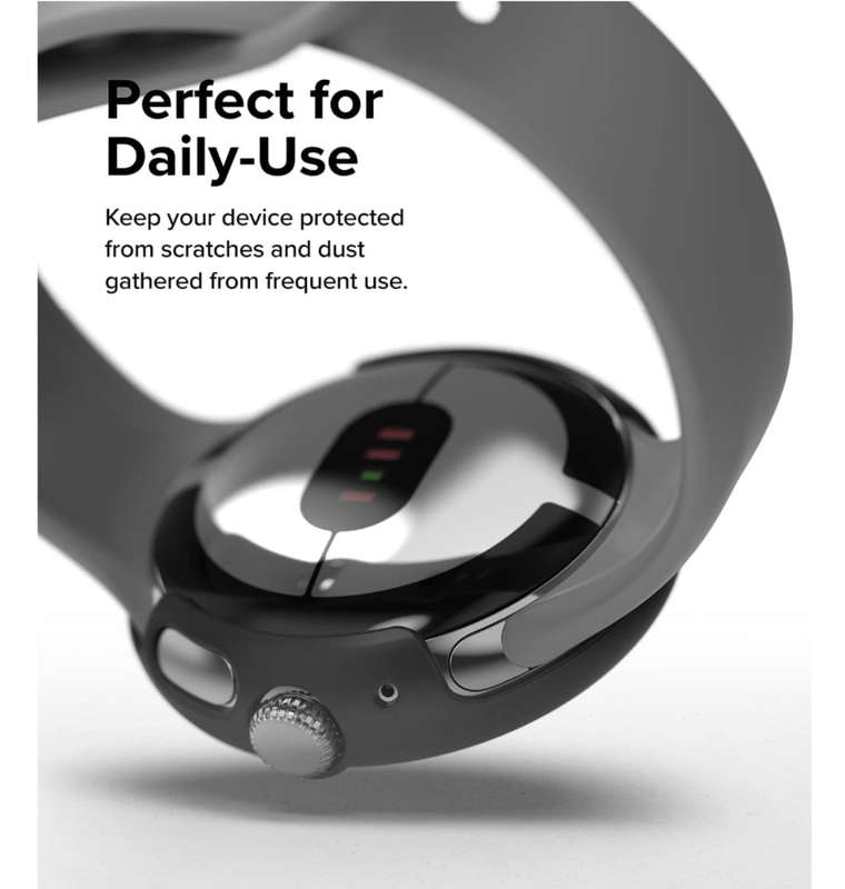 GOOGLE PIXEL WATCH PREMIUM SLIM PROTECTIVE CASE BLACK/CLEAR 2PK | RINGE