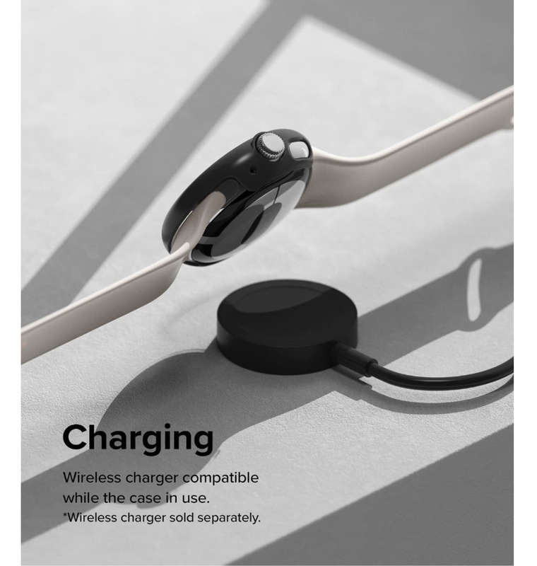 GOOGLE PIXEL WATCH PREMIUM SLIM PROTECTIVE CASE BLACK/CLEAR 2PK | RINGE