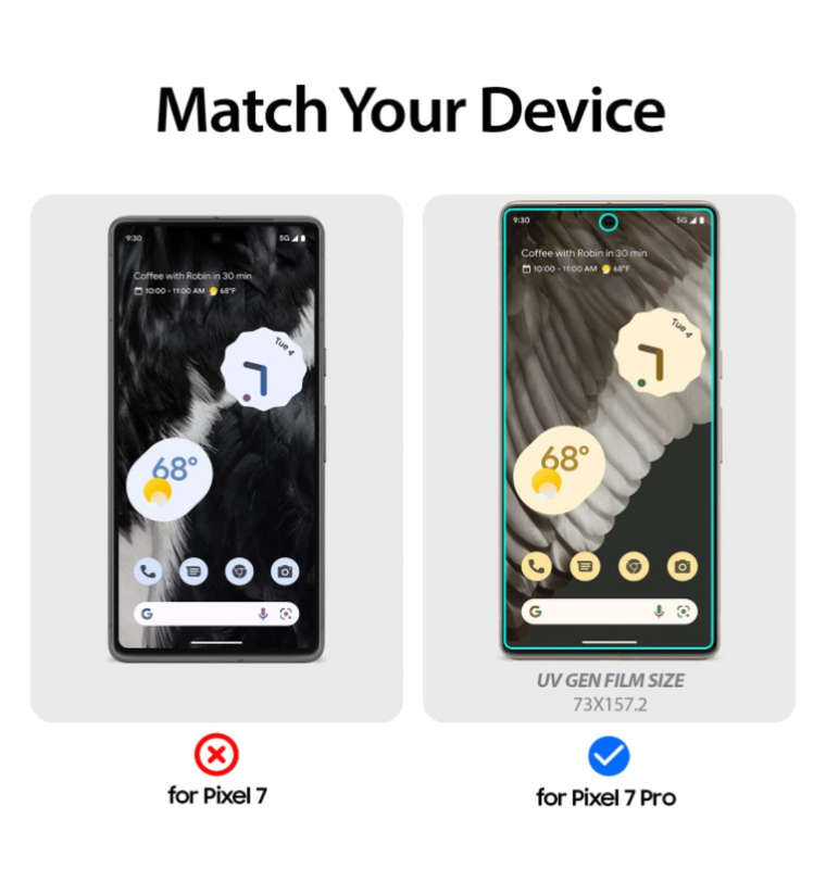 GOOGLE PIXEL 7 PRO UV GEN HARD COATED FILM SCREEN PROTECTOR 2PK | WHITESTONE