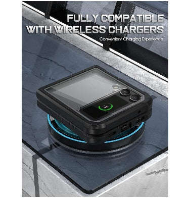 SAMSUNG GALAXY Z FLIP 4 PREMIUM FULL-BODY HYBRID GUARDIAN CASE BLACK/CLEAR | POETIC