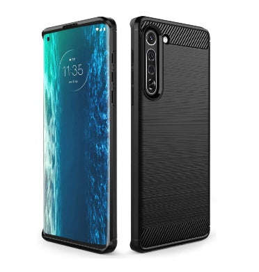 MOTOROLA MOTO EDGE (2020) ULTRA SLIM BRUSHED CARBON FIBRE DESIGN TPU CASE BLACK