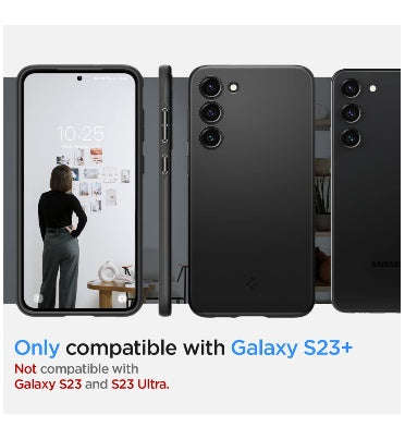 SAMSUNG GALAXY S23+ PREMIUM SLIM THIN FIT CASE BLACK | SPIGEN
