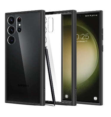 SAMSUNG GALAXY S23 ULTRA PREMIUM ULTRA HYBRID CASE BLACK/CLEAR | SPIGEN