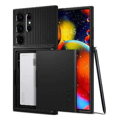 SAMSUNG GALAXY S23 ULTRA PREMIUM SLIM ARMOR CARD CASE BLACK | SPIGEN