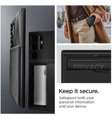 SAMSUNG GALAXY S23 ULTRA PREMIUM SLIM ARMOR CARD CASE BLACK | SPIGEN
