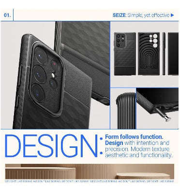 SAMSUNG GALAXY S23 ULTRA PREMIUM PARALLAX SERIES PROTECTIVE CASE MATTE BLACK | CASEOLOGY