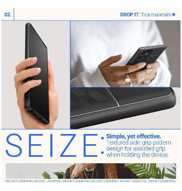 SAMSUNG GALAXY S23 ULTRA PREMIUM PARALLAX SERIES PROTECTIVE CASE MATTE BLACK | CASEOLOGY