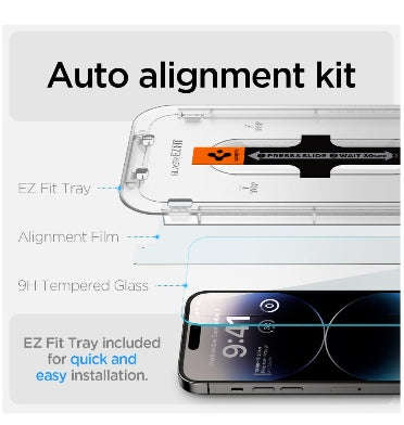 IPHONE 14 PRO GLAS.TR EZ FIT PREMIUM TEMPERED GLASS SCREEN PROTECTOR 2PK | SPIGEN