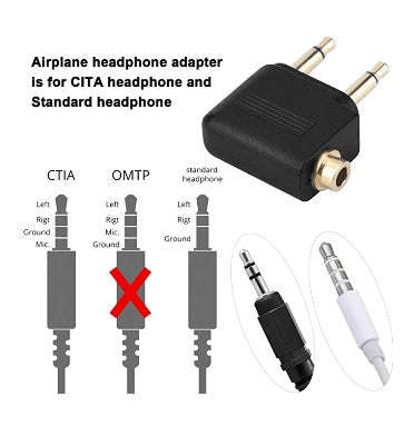 EBOOT AIRLINE FLIGHT ADAPTER FOR HEADPHONES 3PK