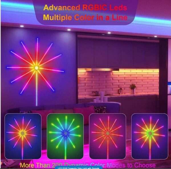 LED RGB Fireworks Strip Light with Remote