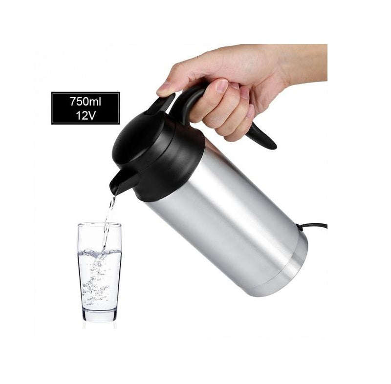 12V 750ml Stainless Steel Electric Car Travel Kettle
