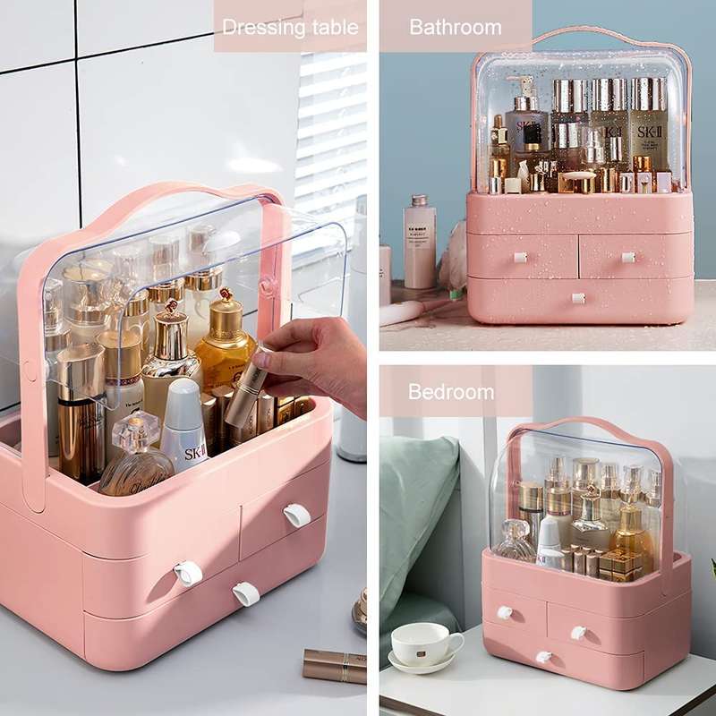 Cosmetics Storage Case With 3 Drawers