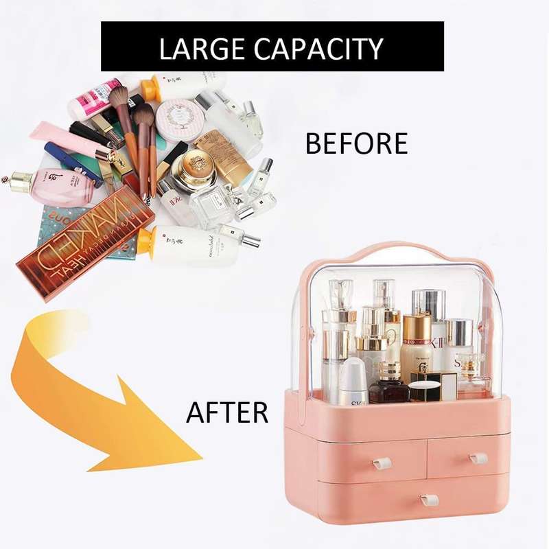 Cosmetics Storage Case With 3 Drawers