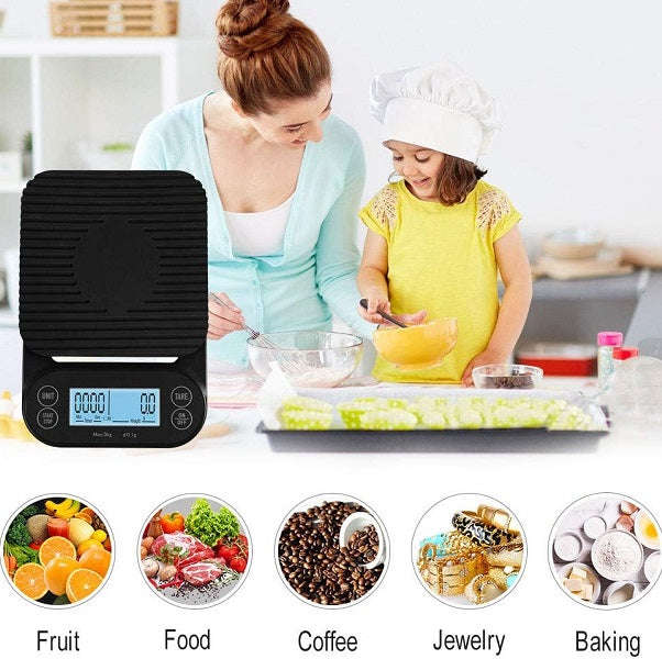 3kg/0.1g Digital Coffee Scale With LCD Backlight