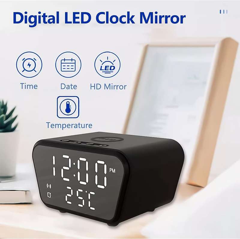 15W Alarm Clock With Wireless Charger + Temperature