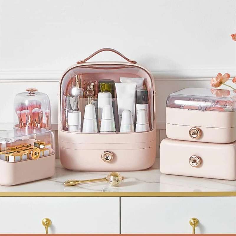 Large Capacity Cosmetic Storage Case With Drawer