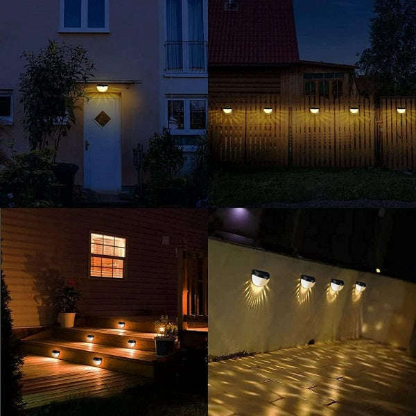 Solar Powered Semi-Circle Wall Lamp Pack Of 2 Warm White