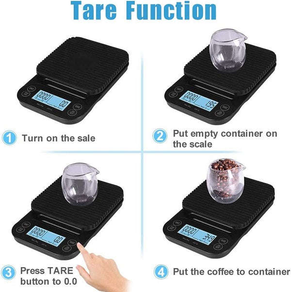 3kg/0.1g Digital Coffee Scale With LCD Backlight