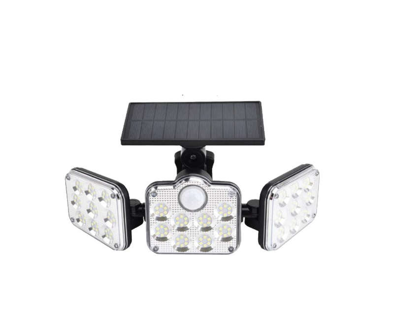 Three Head Outdoor Solar Powered LED Sensor Wall Light