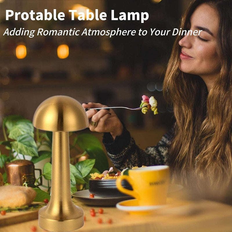 Rechargeable Mushroom Shaped White LED Table Lamp