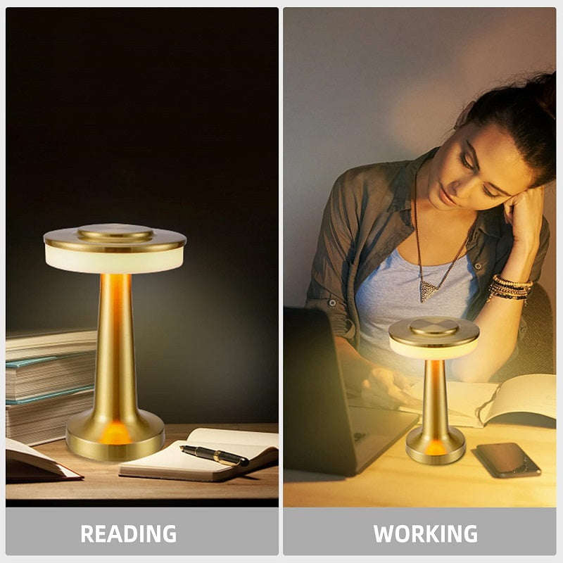 Rechargeable Barbell Shaped LED White Table Lamp