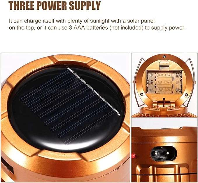 Rechargeable Solar Powered Camping Light With Fan