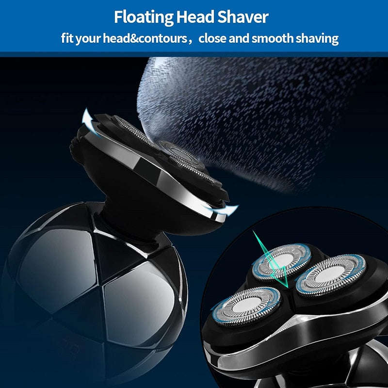 USB Rechargeable 5W Round Shaver With Digital Display