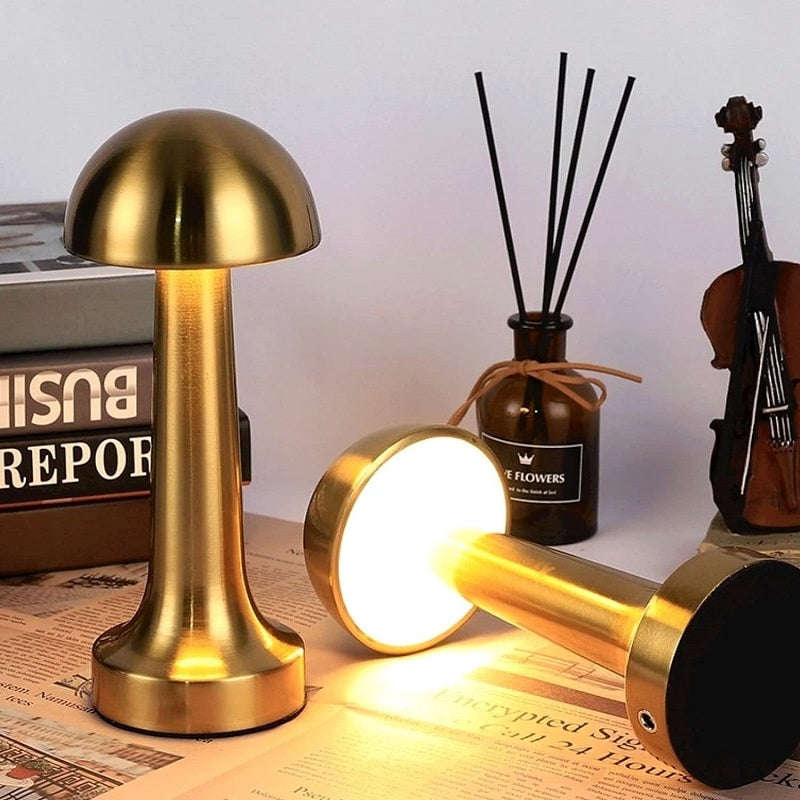 Rechargeable Mushroom Shaped White LED Table Lamp