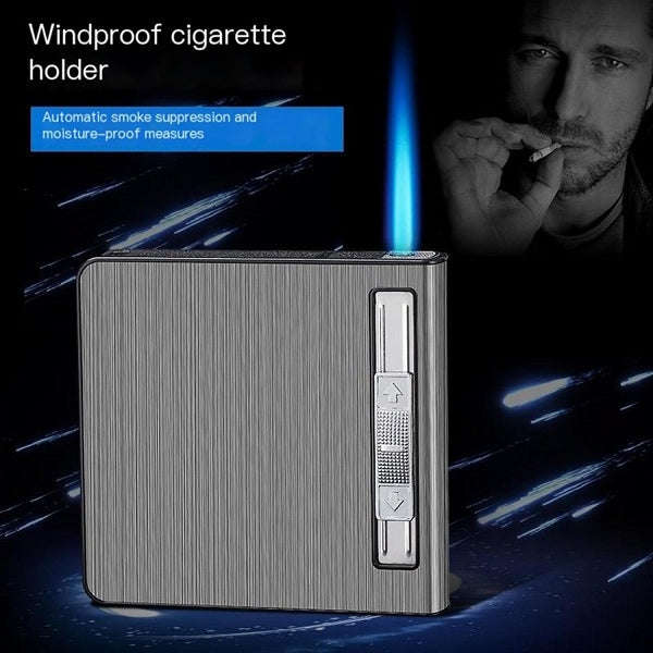 20 Fots Cigarette Holder Case With Gas Refillable Lighter