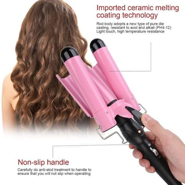 Three Barrels Professional Egg Roll Curling Iron