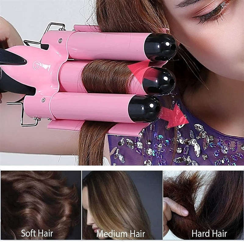 Three Barrels Professional Egg Roll Curling Iron