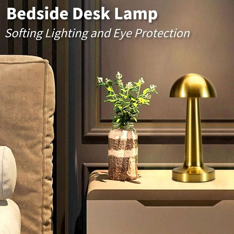 Rechargeable Mushroom Shaped White LED Table Lamp
