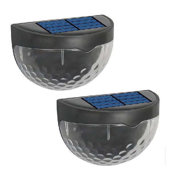 Solar Powered Semi-Circle Wall Lamp Pack Of 2 Warm White