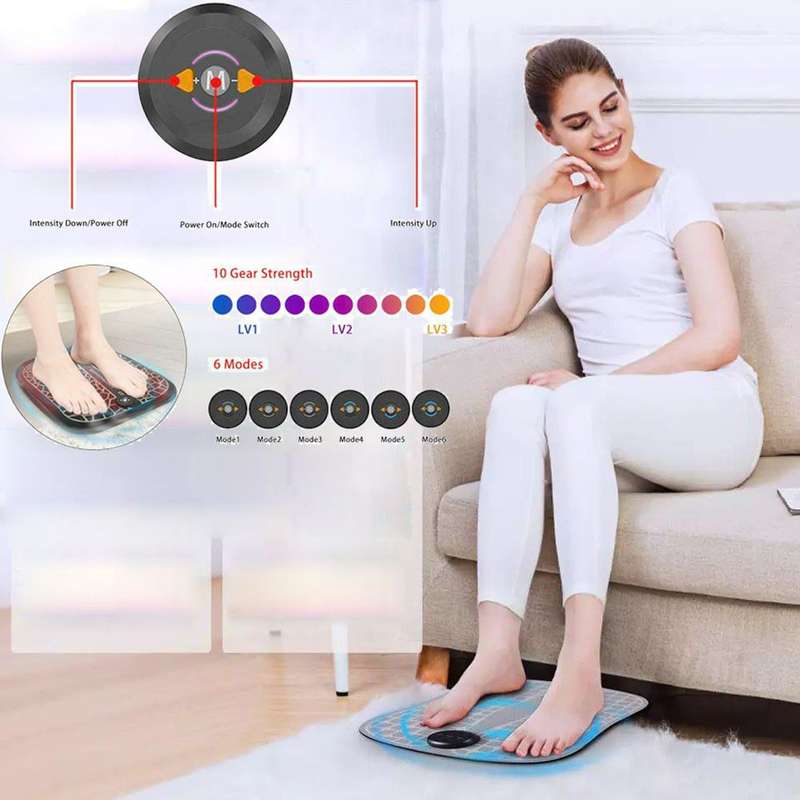 Rechargeable EMS Physiotherapy Wireless Muscle Stimulator Foot Massager