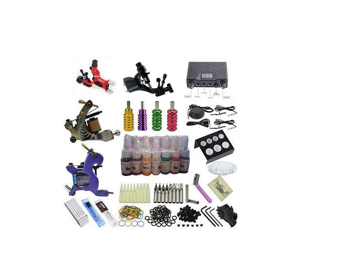 Four Tattoo Machines and Carry Case Kit