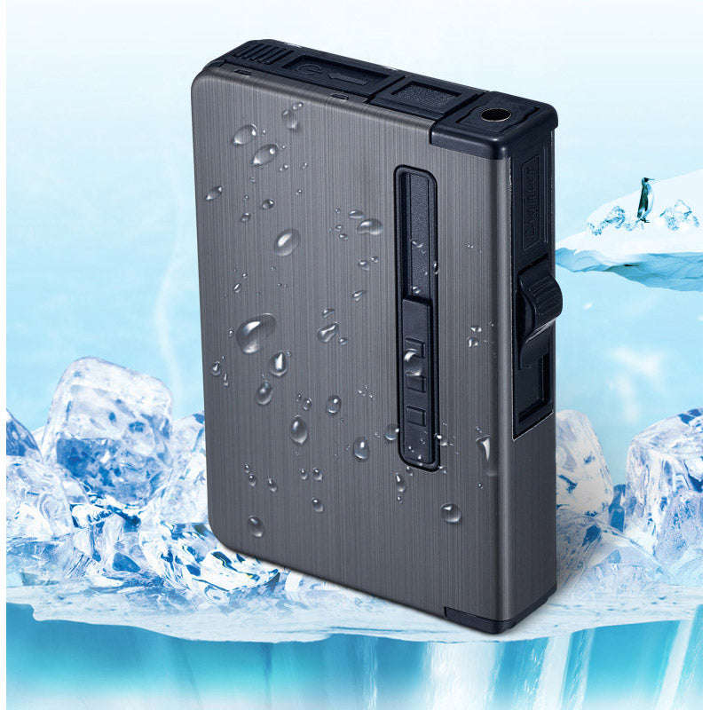 Portable Windproof Metal Cigarette Case Lighter