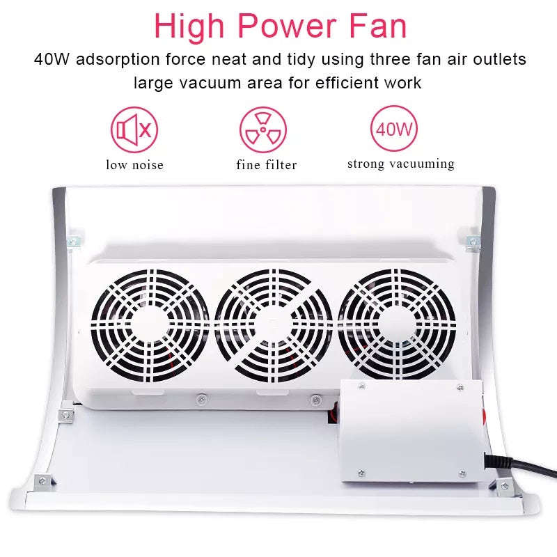 40W Expert Nail Dust Collector With Triple Fans