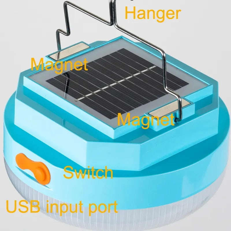 100W Solar Powered 76 LED Hanging Camping Light