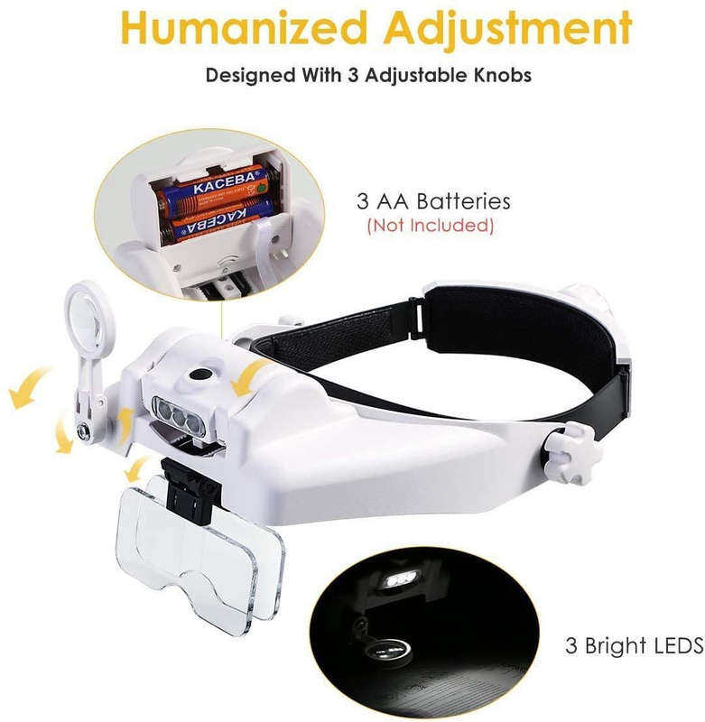 Head Mount Magnifier Glasses Visor Handsfree