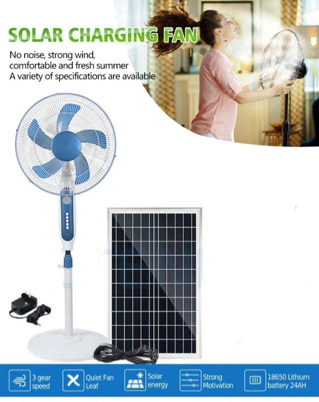 16 20W Solar Powered Fan With LED Light And USB Port