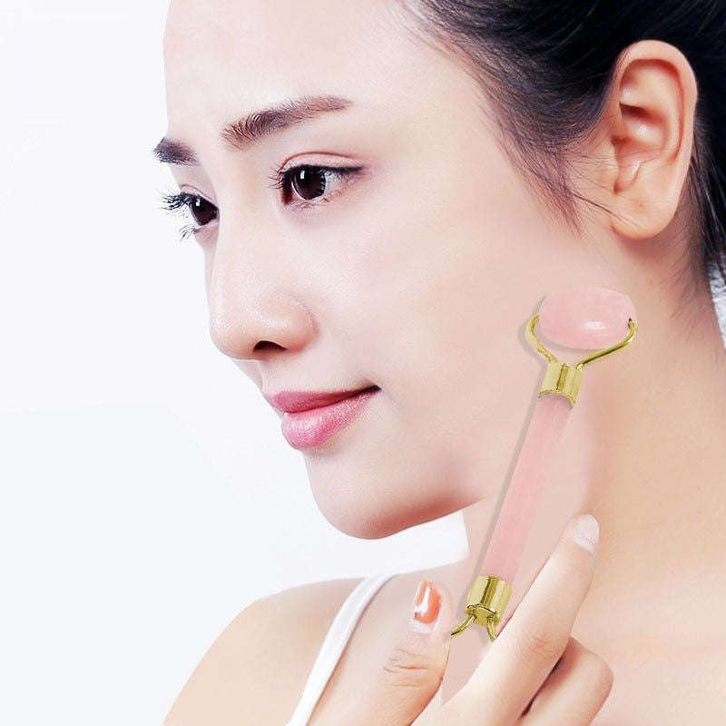 Natural Rose Quartz Facial Derma Roller