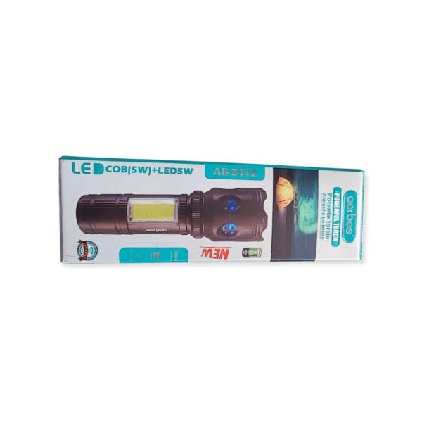 Blue Crystal Mini Torch with Zoom Function  USB Rechargeable