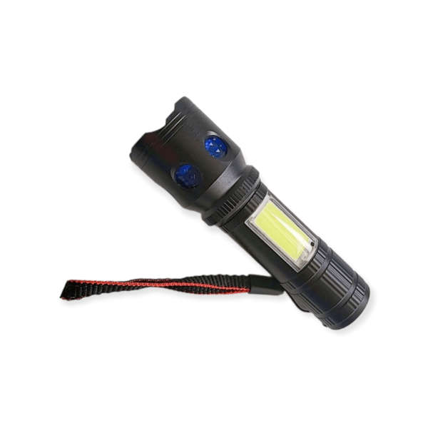 Blue Crystal Mini Torch with Zoom Function  USB Rechargeable