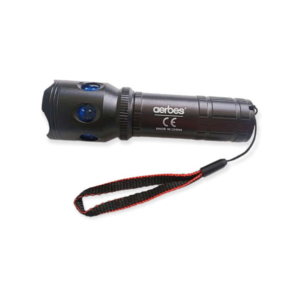 Blue Crystal Mini Torch with Zoom Function  USB Rechargeable