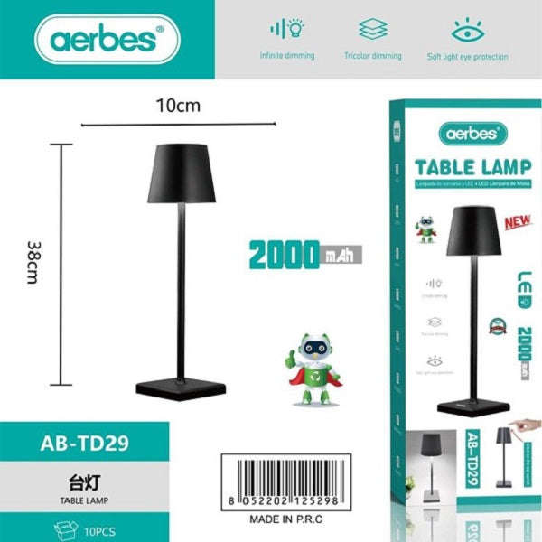 USB-C Rechargeable 3 Color Stepless Dimmable Table Lamp