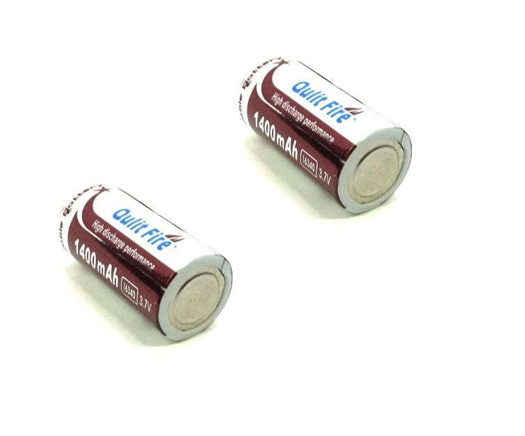 Qulit Fire 16340 3.7V 1400mAh Battery  A Pair